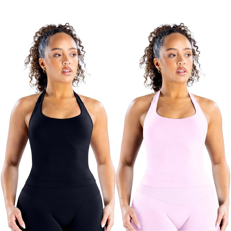 DEEFY Impact Halter Top Gymwear Workout Fitness Yoga Seamless Halter Tanks Sportswear Backless Sports Women Activewear Gym Outdoor Tank Tops