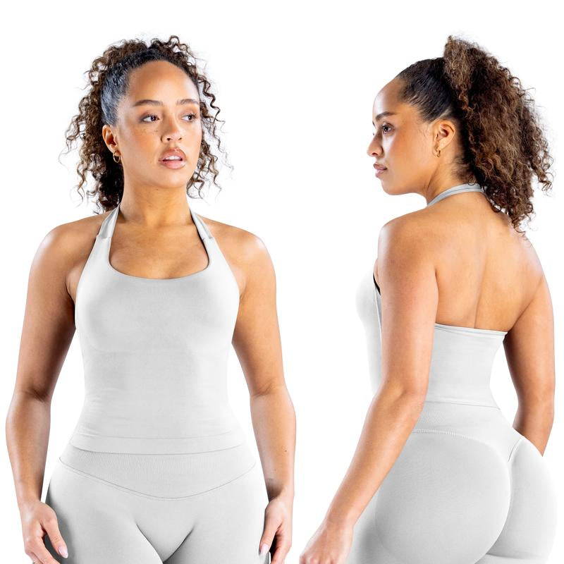 DEEFY Impact Halter Top Gymwear Workout Fitness Yoga Seamless Halter Tanks Sportswear Backless Sports Women Activewear Gym Outdoor Tank Tops