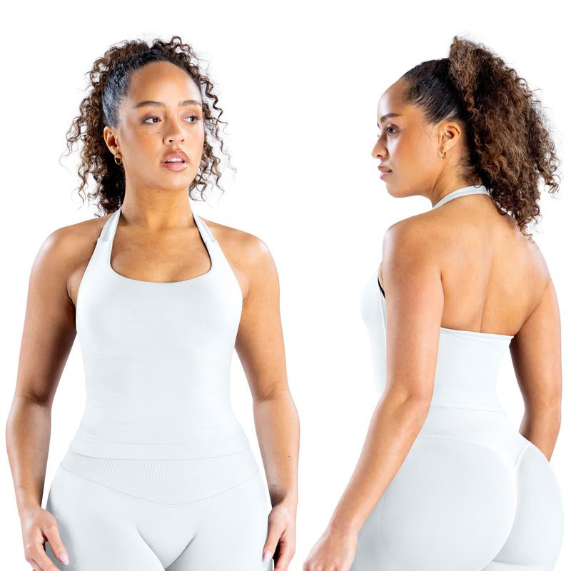 DEEFY Impact Halter Top Gymwear Workout Fitness Yoga Seamless Halter Tanks Sportswear Backless Sports Women Activewear Gym Outdoor Tank Tops