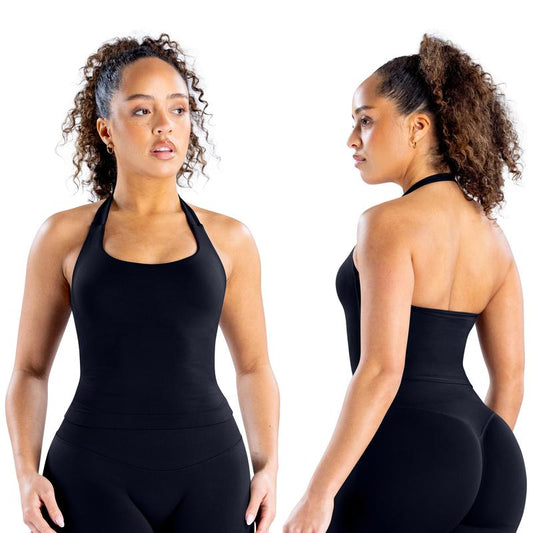 DEEFY Impact Halter Top Gymwear Workout Fitness Yoga Seamless Halter Tanks Sportswear Backless Sports Women Activewear Gym Outdoor Tank Tops