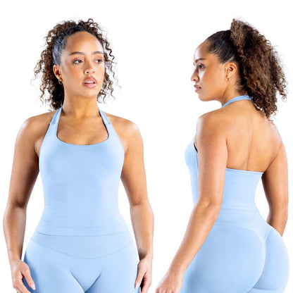 DEEFY Impact Halter Top Gymwear Workout Fitness Yoga Seamless Halter Tanks Sportswear Backless Sports Women Activewear Gym Outdoor Tank Tops