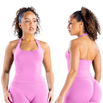 DEEFY Impact Halter Top Gymwear Workout Fitness Yoga Seamless Halter Tanks Sportswear Backless Sports Women Activewear Gym Outdoor Tank Tops